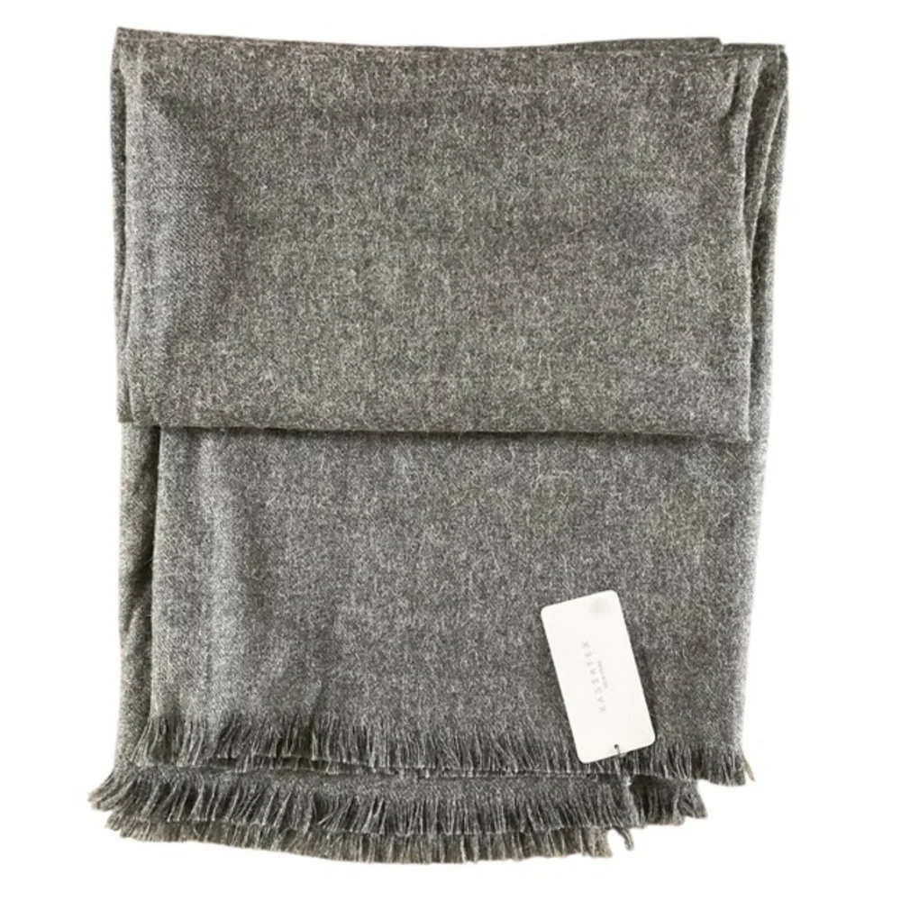 Kassatex 100% Baby Alpaca Luxury Throw Blanket Made in Peru Luxe Gray NWT